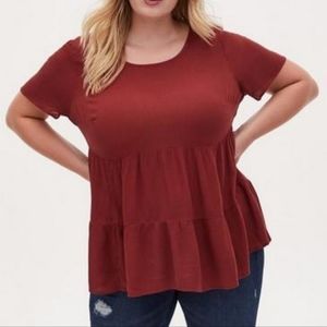 Torrid Rayon Crepe Tiered Top L